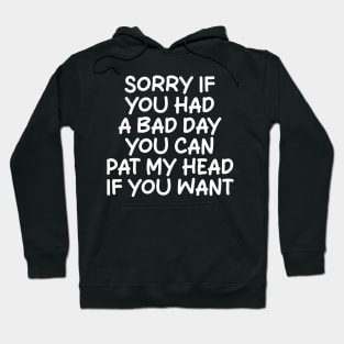 sorry if you had a bad day you can pat my head if you want Hoodie